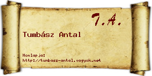 Tumbász Antal névjegykártya